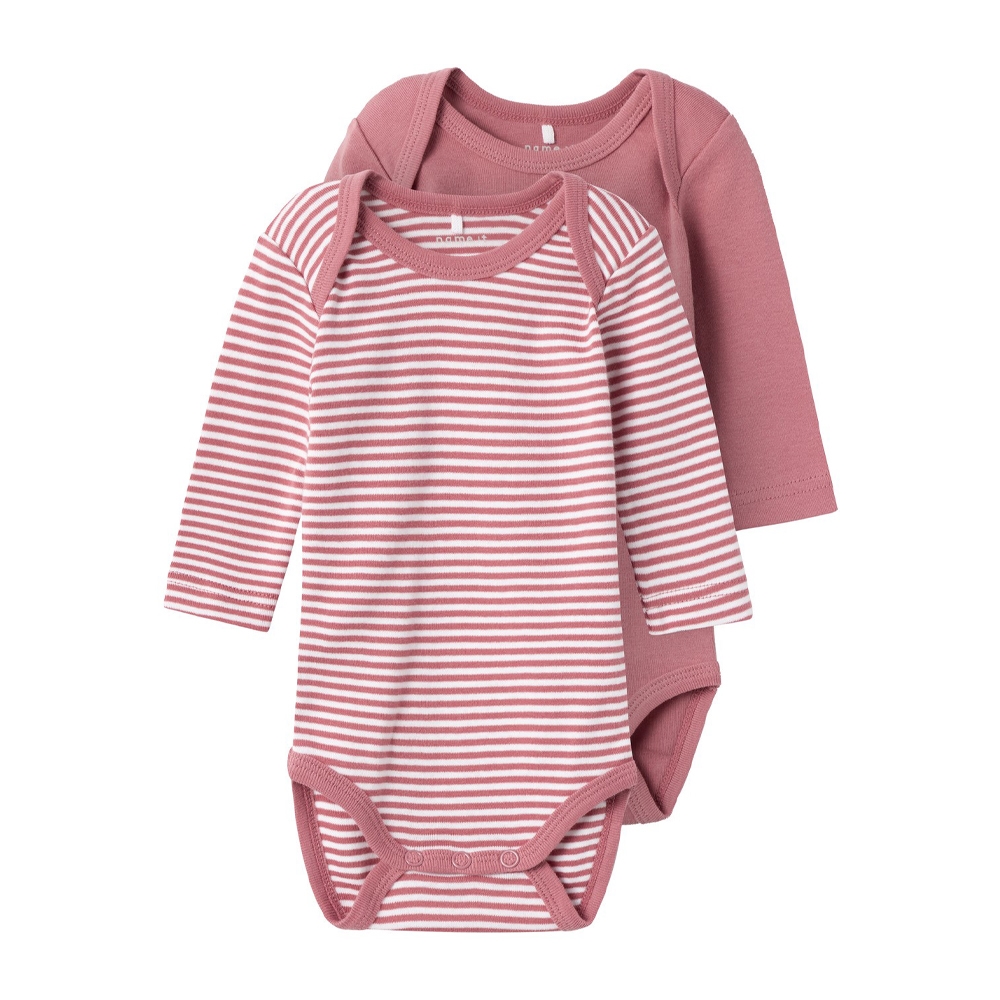 Name It Langærmet Body, Mesa Rose, 2-pak, Str. 62